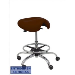 PIQUERAS Y CRESPO Taburete Zarza sin respaldo similpiel marron oscuro