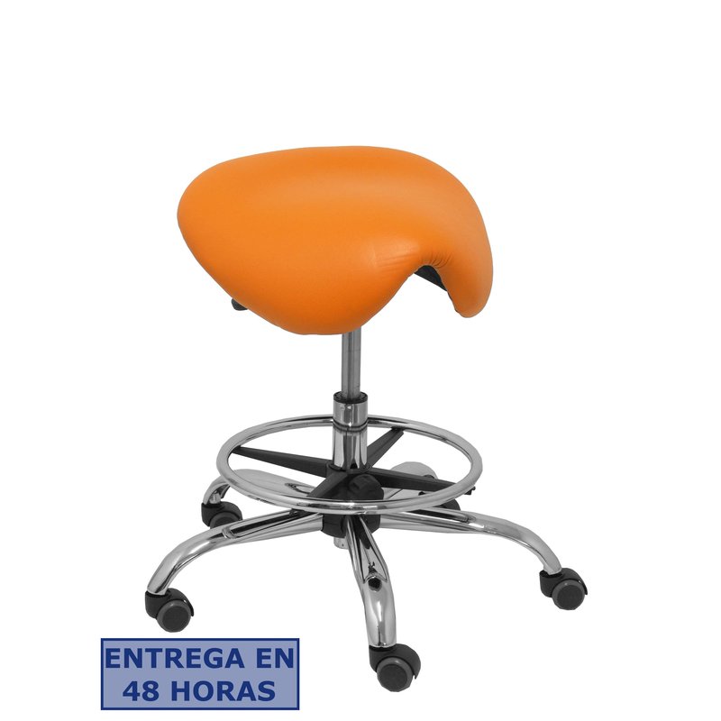 PIQUERAS Y CRESPO Taburete Zarza sin respaldo similpiel naranja PIQUERAS Y CRESPO Taburete Zarza sin respaldo similpiel naranja