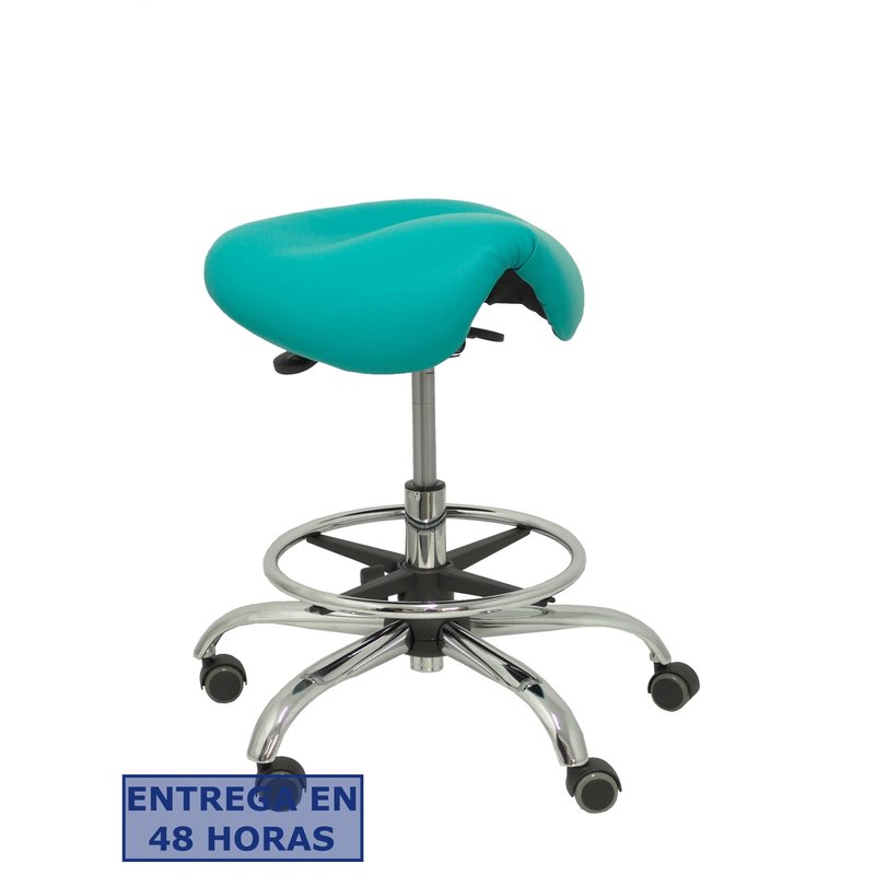 PIQUERAS Y CRESPO Taburete Zarza sin respaldo similpiel verde