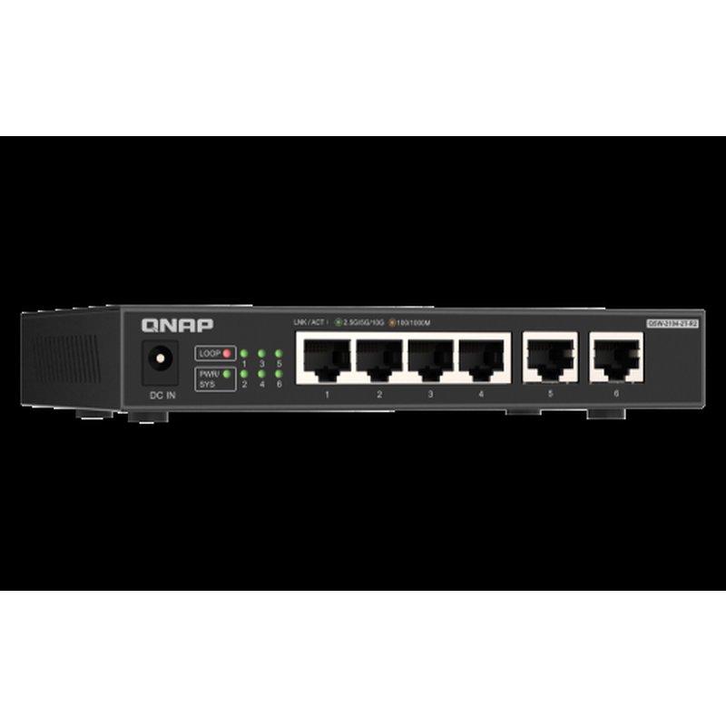 QNAP QSW-2104-2T-R2 switch No administrado 10G Ethernet (100/1000/10000) Escritorio Negro QNAP QSW-2104-2T-R2 switch No administrado 10G Ethernet (100/1000/10000) Escritorio Negro - Imagen 3