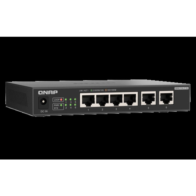 QNAP QSW-2104-2T-R2 switch No administrado 10G Ethernet (100/1000/10000) Escritorio Negro QNAP QSW-2104-2T-R2 switch No administrado 10G Ethernet (100/1000/10000) Escritorio Negro - Imagen 5