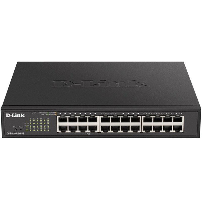 Reacondicionado | D-Link DGS-1100-24PV2 Gestionado L2 Gigabit Ethernet (10/100/1000) Energía sobre Ethernet (PoE) Negro