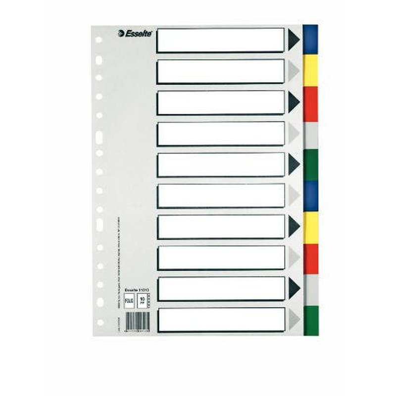 Esselte 11610 lengüeta de índice Separador en blanco con pestaña Cartón, Polipropileno (PP) Multicolor Esselte 11610 lengüeta de índice Separador en blanco con pestaña Cartón, Polipropileno (PP) Multicolor