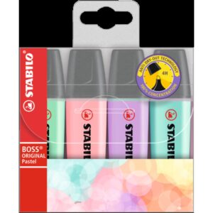 STABILO Boss Original Pastel marcador 4 pieza(s) Punta de cincel Multicolor