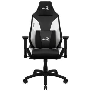 Aerocool ADMIRALBW Silla Gaming Profesional, Cojines Acolchados, Tecnología Air, Negro/Blanco
