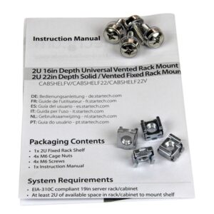 StarTech.com Estante Bandeja Ventilado para Armario Rack Universal Servidores 2U 22in Profundidad Fija - 22kg StarTech.com Estante Bandeja Ventilado para Armario Rack Universal Servidores 2U 22in Profundidad Fija - 22kg