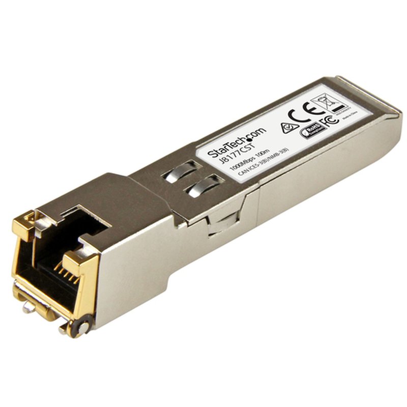 StarTech.com Módulo Transceptor SFP Compatible con el Modelo J8177C de HPE - 1000BASE-T - SFP a RJ45 Cat6 / Cat5e - SFP Ethernet Gigabit de 1Gb - RJ45 - 100m - HPE 1810, 1820, 2530 StarTech.com Módulo Transceptor SFP Compatible con el Modelo J8177C de HPE - 1000BASE-T - SFP a RJ45 Cat6 / Cat5e - SFP Ethernet Gigabit de 1Gb - RJ45 - 100m - HPE 1810, 1820, 2530