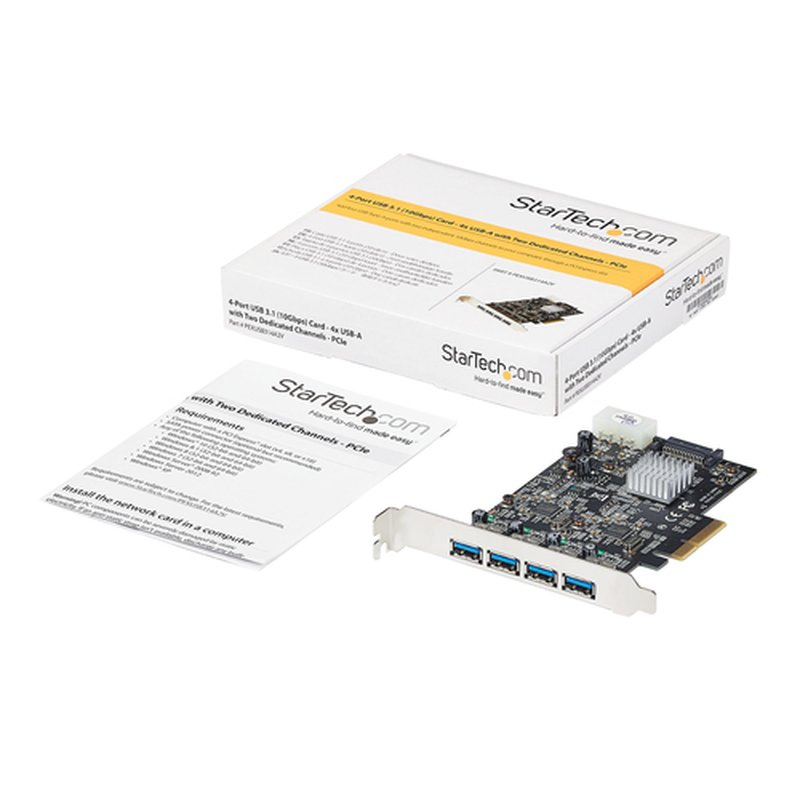 StarTech.com Tarjeta PCI Express de 4 Puertos USB 3.1 - con Puertos USB-A y 2 Canales Dedicados StarTech.com Tarjeta PCI Express de 4 Puertos USB 3.1 - con Puertos USB-A y 2 Canales Dedicados - Imagen 6