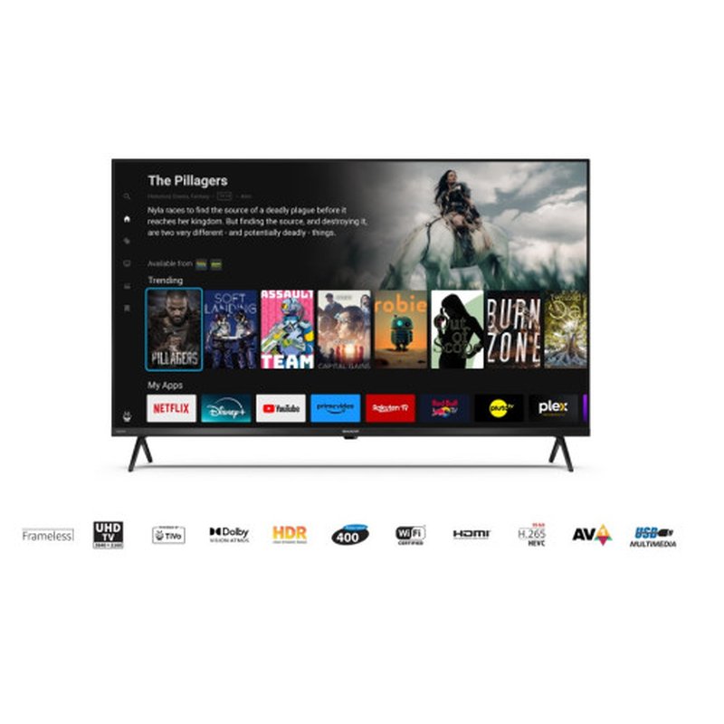 TELEVISOR SHARP 43"43GK4245E TIVO TV, 4K ULTRA HD, SMART TV, ACTIVE MOTION 400, NEGRO TELEVISOR SHARP 43"43GK4245E TIVO TV, 4K ULTRA HD, SMART TV, ACTIVE MOTION 400, NEGRO