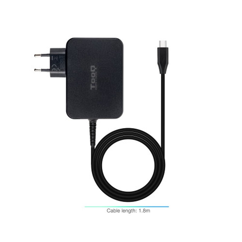 TooQ Cargador de portátil GAN USB-C PD 100W, Negro - Imagen 2