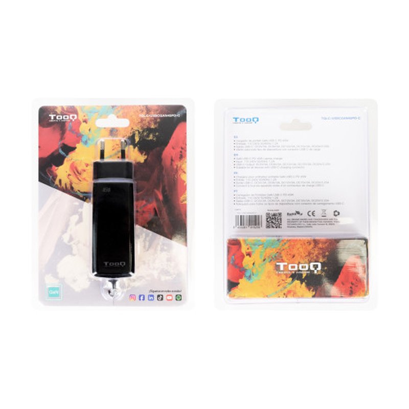 TooQ Cargador de portátil GAN USB-C PD 45W, Negro - Imagen 5