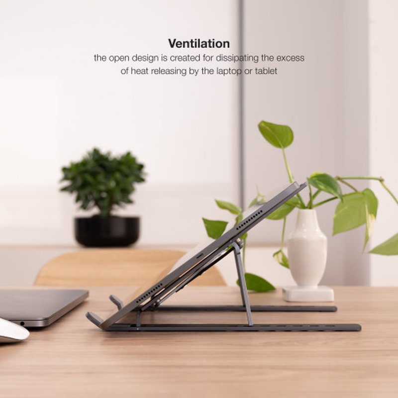 TooQ Soporte Elevador para Portátiles, Tablets, Móviles y Libros, Gris - Imagen 8