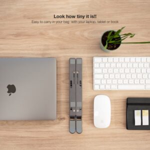 TooQ Soporte Elevador para Portátiles, Tablets, Móviles y Libros, Gris