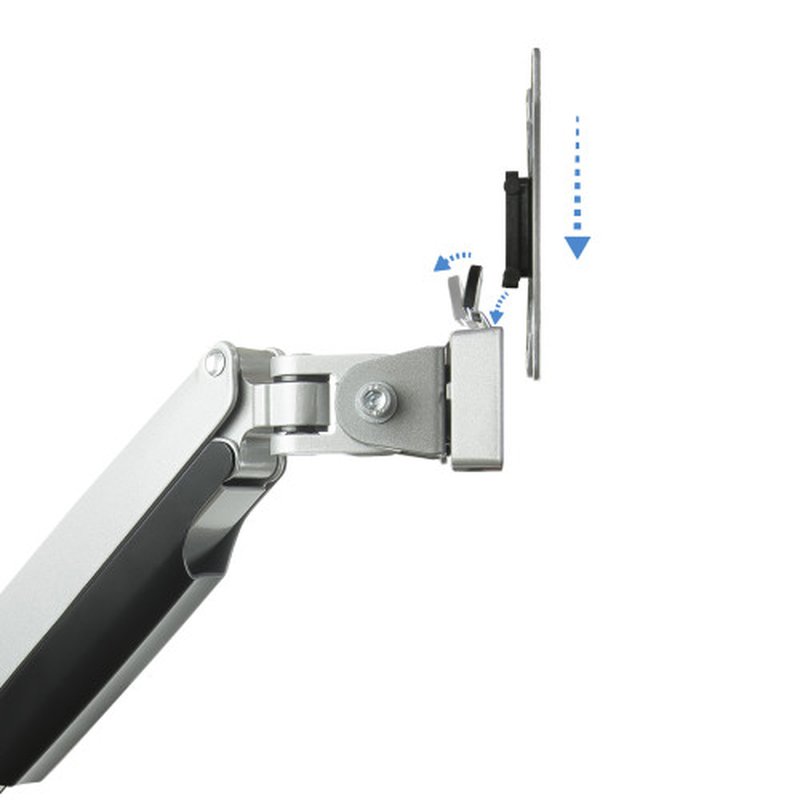 TooQ Soporte de Mesa Giratorio e Inclinable para 2 Pantallas (Monitor / TV Plasma / LCD / LED) 13” – 32”, de Dos Brazos, Plata TooQ Soporte de Mesa Giratorio e Inclinable para 2 Pantallas (Monitor / TV Plasma / LCD / LED) 13” – 32”, de Dos Brazos, Plata - Imagen 7