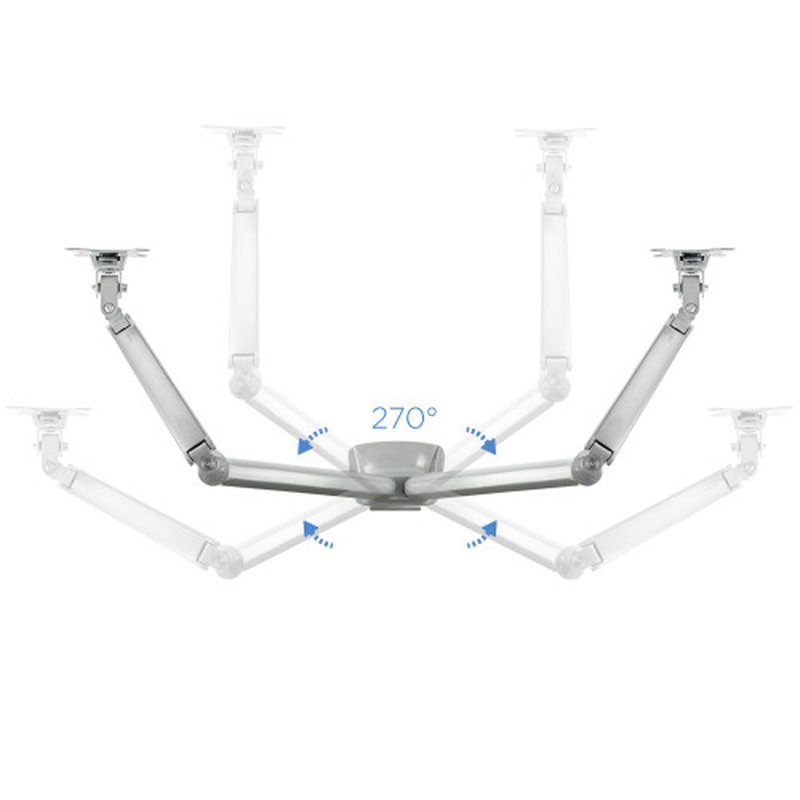 TooQ Soporte de Mesa Giratorio e Inclinable para 2 Pantallas (Monitor / TV Plasma / LCD / LED) 13” – 32”, de Dos Brazos, Plata TooQ Soporte de Mesa Giratorio e Inclinable para 2 Pantallas (Monitor / TV Plasma / LCD / LED) 13” – 32”, de Dos Brazos, Plata - Imagen 9