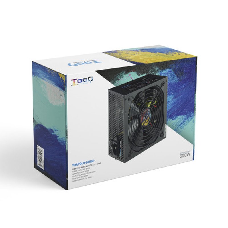 TooQ TQAPOLO-600SP unidad de fuente de alimentación 600 W 20+4 pin ATX ATX Negro - Imagen 7