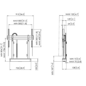 Alternative view of VOGELS RISE 2005 MOTORIZED DISPLAY LIFT FLOOR/WALL 50 BLACK (RISE2005)