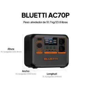 BLUETTI AC70P Estación de energía portátil | 1.000 W 864 Wh
