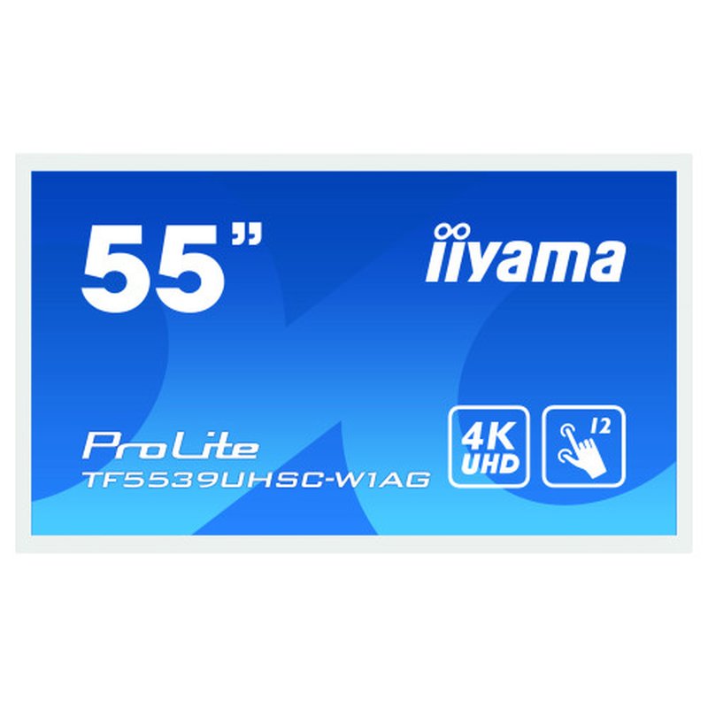 iiyama ProLite TF5539UHSC-W1AG pantalla para PC 139,7 cm (55") 3840 x 2160 Pixeles 4K Ultra HD LED Pantalla táctil Multi-usuario Blanco