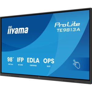 iiyama TE9813A-B1AG pantalla de señalización Panel plano interactivo 2,48 m (97.5") Wifi 450 cd / m² 4K Ultra HD Negro Pantalla táctil Procesador incorporado Android 18/7 iiyama TE9813A-B1AG pantalla de señalización Panel plano interactivo 2,48 m (97.5") Wifi 450 cd / m² 4K Ultra HD Negro Pantalla táctil Procesador incorporado Android 18/7