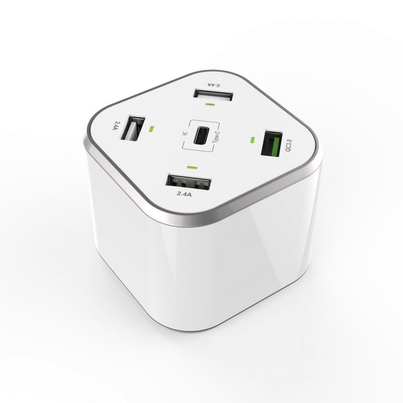AISENS Cargador 48W 5 Puertos 3x USB-A 1x USB-C 1x USB QC3.0, Blanco AISENS Cargador 48W 5 Puertos 3x USB-A 1x USB-C 1x USB QC3.0, Blanco