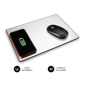 ALFOMBRILLA SUBBLIM WIRELESS CHARGER QI ALUMINUM SILVER 10W