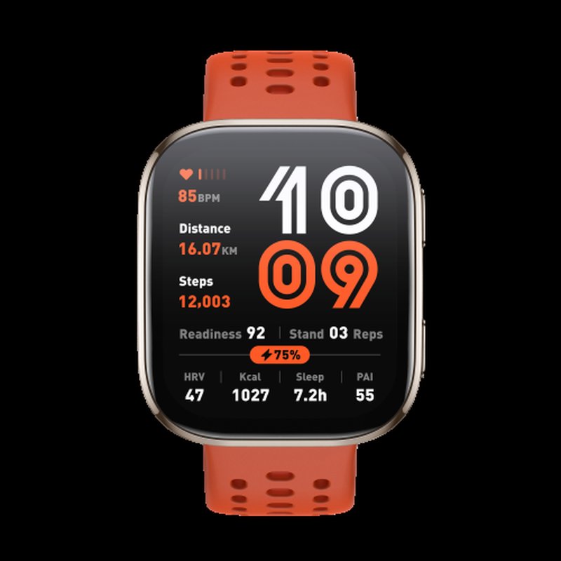 Amazfit Bip 6 Red 5 cm (1.97") AMOLED Digital 390 x 450 Pixeles Pantalla táctil Plata GPS (satélite)