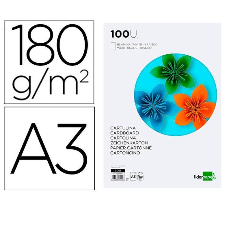 CARTULINA A3 180G/M2 BLANCO 100H CARTULINA A3 180G/M2 BLANCO 100H