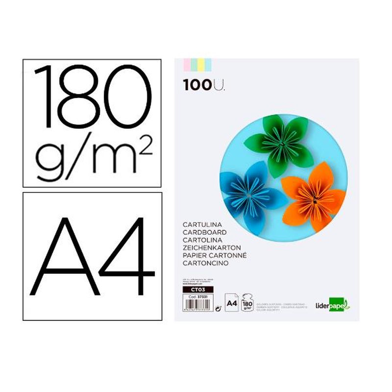 CARTULINA A4 180G/M2 4 100H CARTULINA A4 180G/M2 4 100H