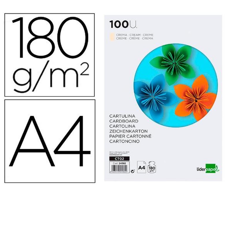 CARTULINA A4 180G/M2 CELESTE 100 CARTULINA A4 180G/M2 CELESTE 100