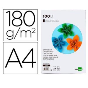 CARTULINA A4 180G/M2 NEG 100H