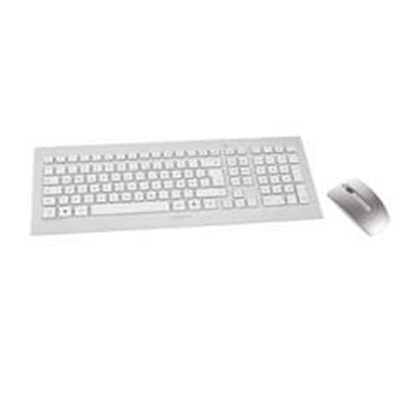 CHERRY DW 8000 teclado Ratón incluido RF inalámbrico QWERTY Español Plata, Blanco