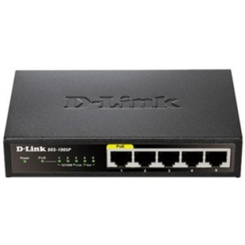 D-Link DES-1005P switch No administrado Energía sobre Ethernet (PoE) Negro