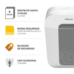 Alternative view of Fellowes LX Series Powershred LX50 triturador de papel Corte cruzado Blanco