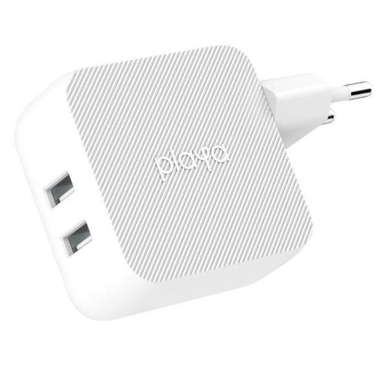 DUAL USB CHARGER 12W WHT DUAL USB CHARGER 12W WHT