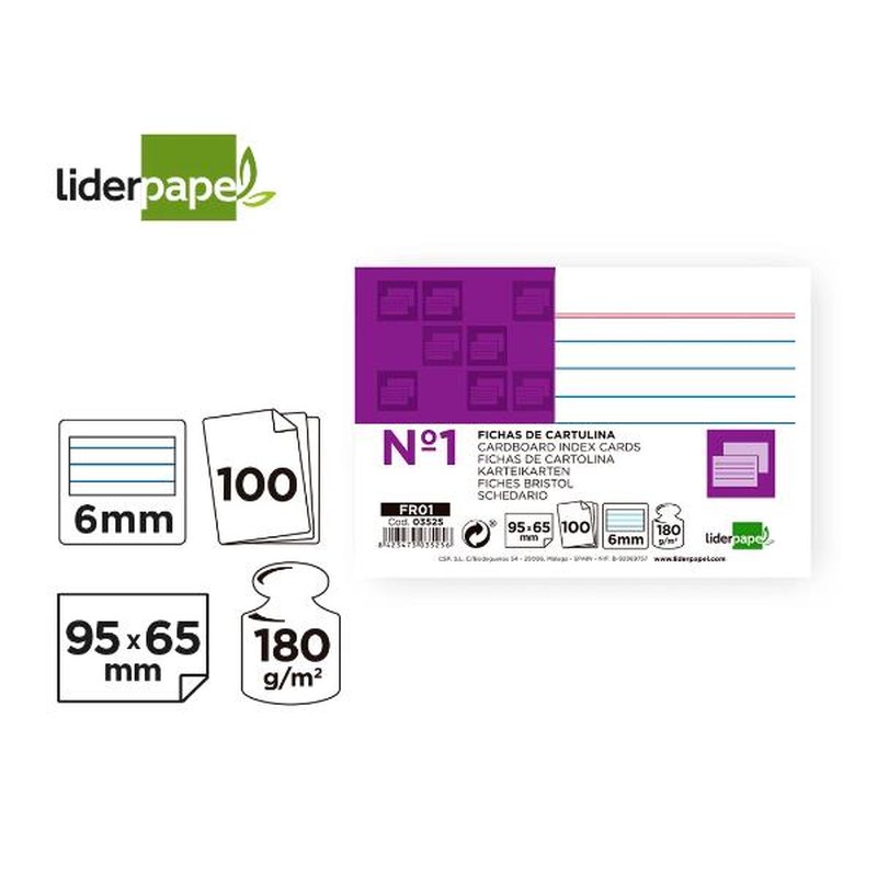 FICHA RAYADA N.1 65X95 180G/M2 1 FICHA RAYADA N.1 65X95 180G/M2 1