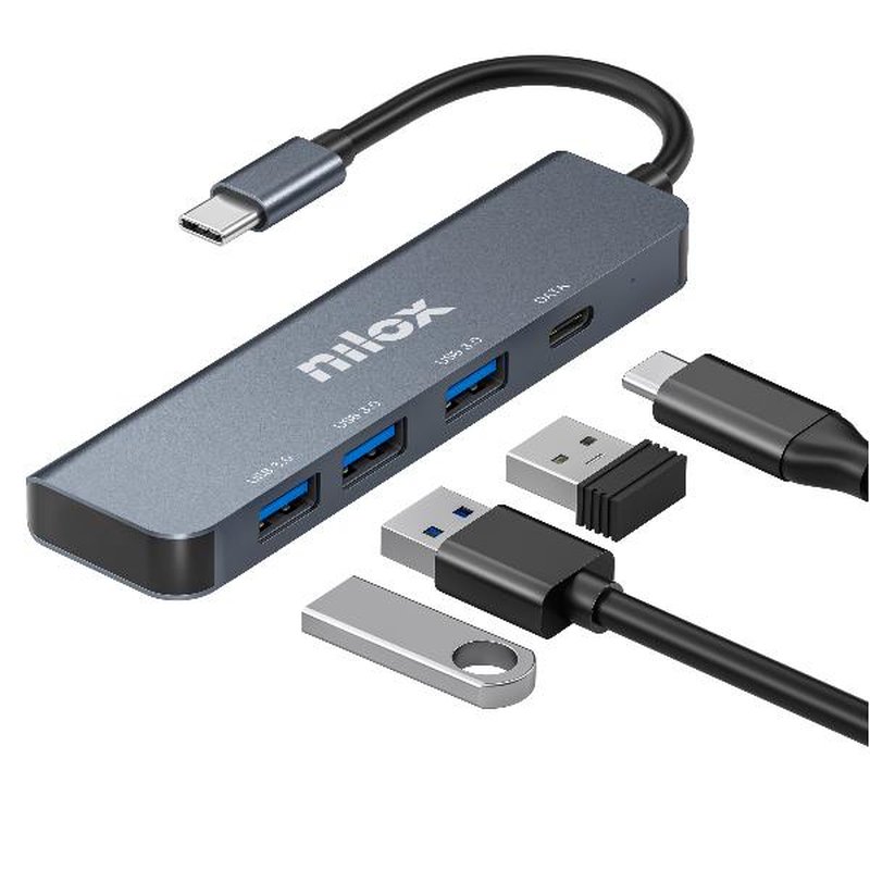HUB NILOX USB-C 4 PUERTOS 3XUSB 3.0 USB-C GREY HUB NILOX USB-C 4 PUERTOS 3XUSB 3.0 USB-C GREY