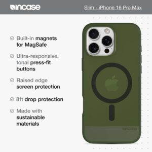 Incase SLIM IPHONE 16 PRO MAX funda para teléfono móvil 17,5 cm (6.9") Verde Incase SLIM IPHONE 16 PRO MAX funda para teléfono móvil 17,5 cm (6.9") Verde