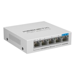 Keenetic Switch Gigabit de 5 puertos con 4 puertos PoE+ y asignación de energía de 60 W