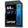 LEXAR 64GB PROFESSIONAL 800X PRO SDXC UHS-I CARDS,  UP TO 150MB/S READ, C10 V30 U3