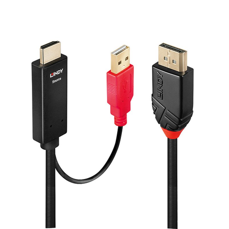 Lindy 41428 adaptador de cable de vídeo 5 m DisplayPort HDMI + USB Negro, Rojo Lindy 41428 adaptador de cable de vídeo 5 m DisplayPort HDMI + USB Negro, Rojo