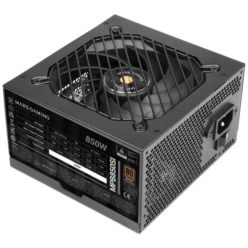 Mars Gaming MPB850SI unidad de fuente de alimentación 850 W 24-pin ATX ATX Negro