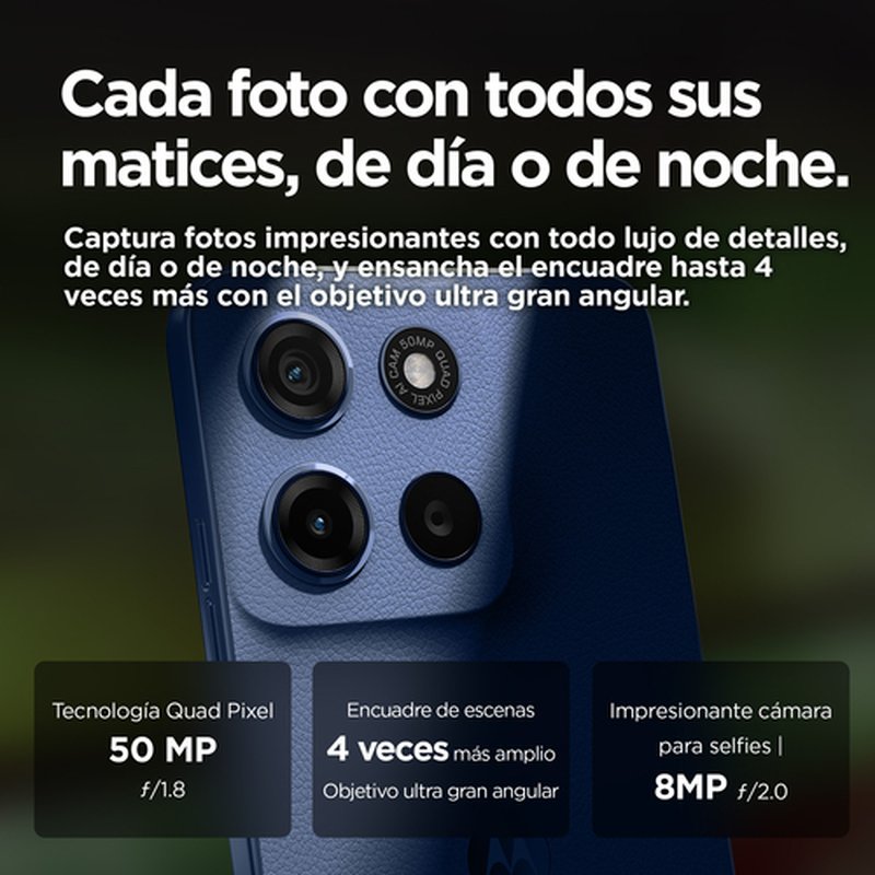 Motorola moto g15 17,1 cm (6.72") SIM doble Android 15 4G USB Tipo C 8 GB 512 GB 5200 mAh Marina Motorola moto g15 17,1 cm (6.72") SIM doble Android 15 4G USB Tipo C 8 GB 512 GB 5200 mAh Marina - Imagen 14