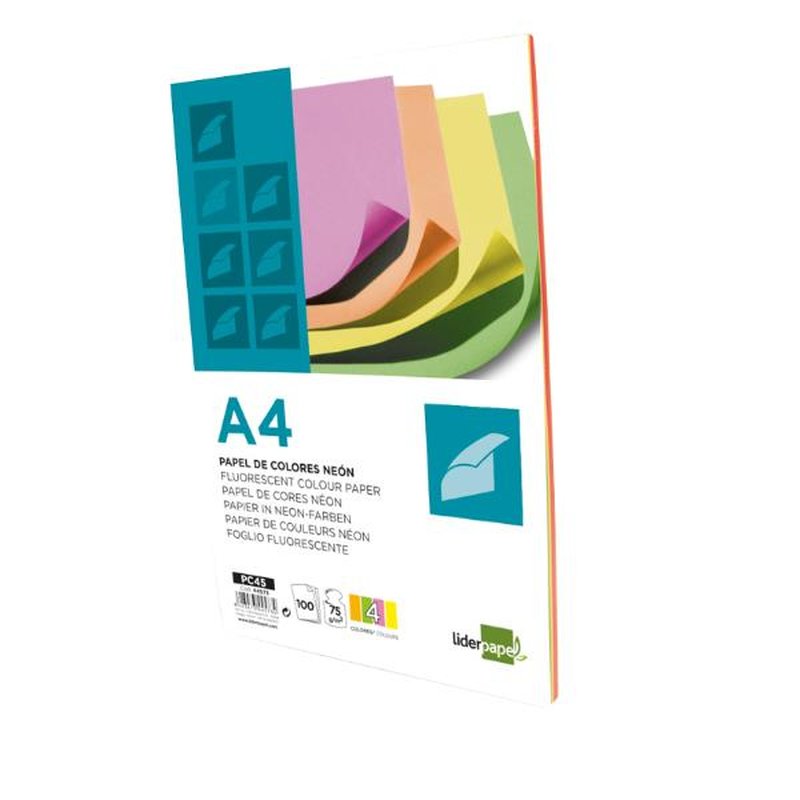 PAPEL COLOR A4 75G/M2 NEON 4 100
