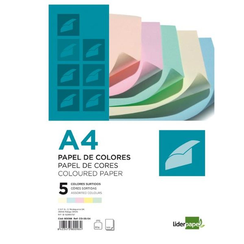 PAPEL COLOR A4 80G/M2 5 500H PAPEL COLOR A4 80G/M2 5 500H