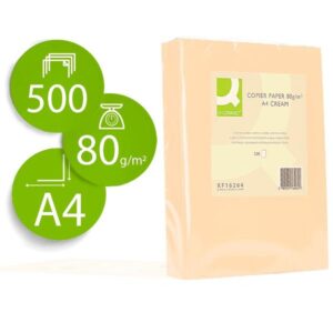 PAPEL Q-CONNECT A4 80GR CREMA 50