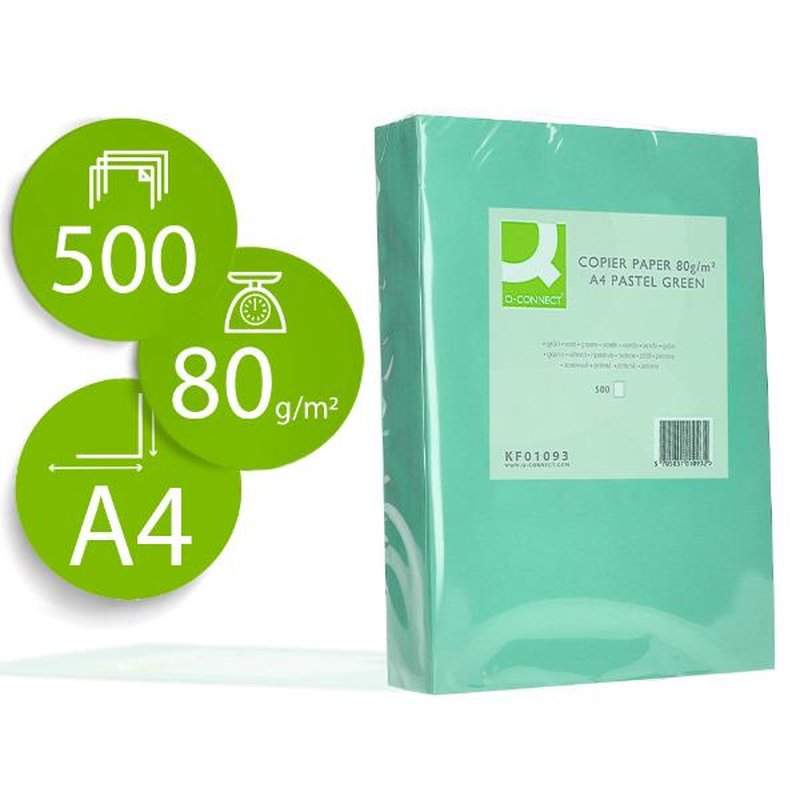 PAPEL Q-CONNECT A4 80GR VER 500H PAPEL Q-CONNECT A4 80GR VER 500H