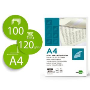 PAPEL VERJUR A4 120G/M2 CREMA 10
