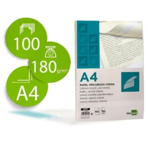 PAPEL VERJUR A4 180G/M2 CREMA 10