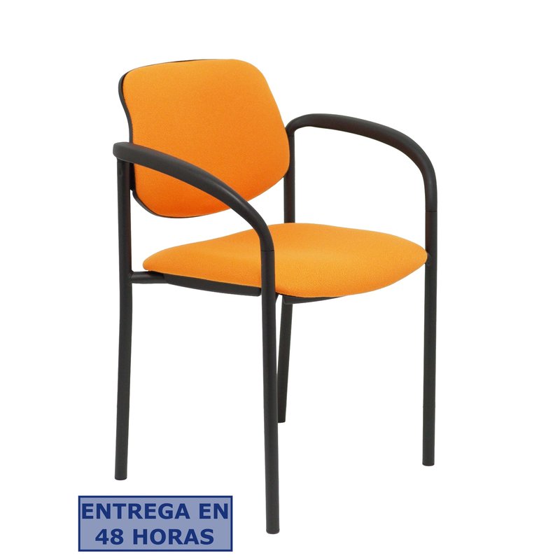 PIQUERAS Y CRESPO NOWY STYL Silla fija Styl bali naranja chasis negro con brazos PIQUERAS Y CRESPO NOWY STYL Silla fija Styl bali naranja chasis negro con brazos